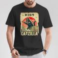レトロキャットジラtシャツ 陽気な子猫と猫のビンテージポスター Tシャツ 面白い贈り物
