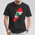 レバノン国旗 地図 ベイルート 杉の木 レバノン ヘリテージデザイン Tシャツ 面白い贈り物