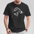 ロシアングレイハウンド バルソイ犬のポートレート Tシャツ 面白い贈り物