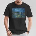 ヴィンセントファンゴッホローヌの星空 Tシャツ 面白い贈り物
