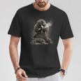ヴィンテージ スモーキングプードル ファニー 犬 父の日 Tシャツ 面白い贈り物