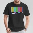 ヴィンテージテレビテストパターンカラーバー グラフィックデザインプレゼント Tシャツ 面白い贈り物