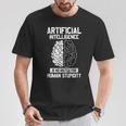 人工知能マッチ 人間の愚かさ Ai Tech ジョーク Tシャツ 面白い贈り物