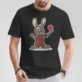 卓球選手 卓球をするかわいいうさぎさん Tシャツ 面白い贈り物