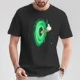 可愛いお笑い猫 背中に中指付き Tシャツ 面白い贈り物