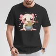 可愛いウーパールーパーラーメン Tシャツ 面白い贈り物