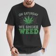 土曜日はwemoke Weeed-鈍いジョイントガンジャディスペンサリーアート Tシャツ 面白い贈り物