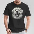 女性と男性のためのグレート ピレニーズ犬の顔のアート デザイン Tシャツ 面白い贈り物