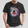 宇宙猫乗馬ユニコーン ラマ ベーコン&タコス Tシャツ 面白い贈り物