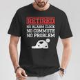 メンズ 引退 目覚まし時計 なし 通勤 問題なし 退 Tシャツ 面白い贈り物