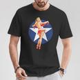 愛国心 ヴィンテージ セクシー ピンナップ 女の子 長袖tシャツ Tシャツ 面白い贈り物
