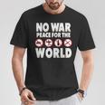 戦争禁止、平和、反戦、戦争禁止 長袖tシャツ Tシャツ 面白い贈り物