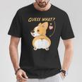 推測？コーギーお尻面白いウェールズコーギー Tシャツ 面白い贈り物
