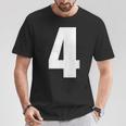 数字 四 数字 4 プレーン 白 数字 Tシャツ 面白い贈り物