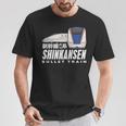 新幹線 新幹線 日本の漢字 鉄道扇子 長袖tシャツ Tシャツ 面白い贈り物