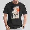 日本 キツネ 妖怪 白狐 幽霊 浮世絵 ヴィンテージ Tシャツ 面白い贈り物