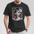 日本のゴス 不気味なエモ Y2k 日本ホラー アニメ 漫画 長袖tシャツ Tシャツ 面白い贈り物