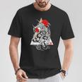 日本文化 サムライ芸者 桜 ギフト Tシャツ 面白い贈り物