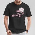 桜の木と月 日本の美しい桜 春 Tシャツ 面白い贈り物