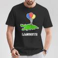 楽して行こうワニ（Lacusite）落書きワニ 風船【変なデザイン屋さん】ブランド パロディ 面白い Tシャツ 面白い贈り物