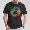 狆犬のレトロなデザイン Tシャツ 面白い贈り物