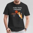猫ダンク チャンピオン バスケットボールを踊る猫 Tシャツ 面白い贈り物