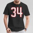 番号 34 スポーツ ホワイト レッド 代表番号 Tシャツ 面白い贈り物