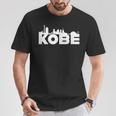 神戸ジャパン 都市スカイライン シルエット アウトライン スケッチ Tシャツ 面白い贈り物