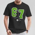 面白い67サッカー選手シックスセブンサッカースポーツチーム Tシャツ 面白い贈り物
