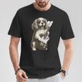 面白いtシャツ キャバリア 犬 ギター イヌ メンズ 犬好き グッズ かわいい おもしろ 面白い 服 ネタ Tシャツ 面白い贈り物
