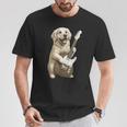 面白いtシャツ ゴールデンレトリバー 犬 ギター イヌ メンズ グッズ かわいい おもしろ 面白い 服 ネタ Tシャツ 面白い贈り物
