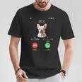 面白いtシャツ フレンチブルドッグ 着信 犬 イヌ メンズ グッズ かわいい おもしろ 面白い 服 ネタ Tシャツ 面白い贈り物