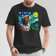 面白いtシャツ 犬 キャバリア ゴッホ 星月夜 わんこ メンズ おもしろ グッズ 服 かわいい Tシャツ 面白い贈り物