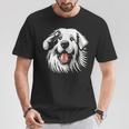 面白いグレート ピレニーズの顔の犬のグラフィック デザイン Tシャツ 面白い贈り物