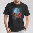 面白いヤドカリシャツ 月に吠えるカニ柄 Tシャツ 面白い贈り物
