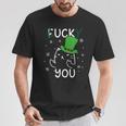 面白い黒猫レプラコーンファックラッキーユー聖パトリックデー Tシャツ 面白い贈り物