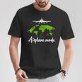 飛行機モード 休暇ギフト メンズ レディース パイロット航空 Tシャツ 面白い贈り物