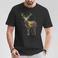 鹿 アートワーク 幾何学的 抽象 動物 グラフィック アート 鹿 Tシャツ 面白い贈り物