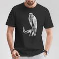 黒い線画 鷹 鳥獣戯画 Tシャツ 面白い贈り物