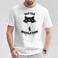 'Cat'tle Mutilation キャットルミューティレーション キャトルミューティレーション 猫 Ufo 宇宙 Tシャツ 面白い贈り物