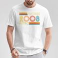 18歳の誕生日プレゼント 18歳 男性 女性 レトロ ヴィンテージ 2008 Tシャツ 面白い贈り物