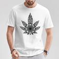420 ウィードリーフスモーカー マリファナスモーカー メンズ レディース 曼荼羅 Tシャツ 面白い贈り物