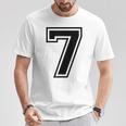 7歳の誕生日おめでとうのツインデーのためのナンバー7ジャージ。 Tシャツ 面白い贈り物