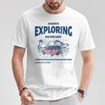 Always Exploring Campfire Ocean Outdoor ビーチライフグラフィック Tシャツ 面白い贈り物