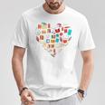Book Lover Heart Shape Reading Club Librarian Bookworm Premium Tri-Blend T-Shirt Unique Gifts