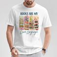 Book Lover Reading Brushstroke Books Are My Love Language T-Shirt Unique Gifts