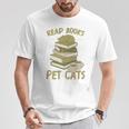 Book Lover Women Read Books Pet Cats Premium Tri-Blend T-Shirt Unique Gifts