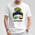 Brasil Colombia Bandera Brasil Colombiano Messy Bun Camiseta unisex Regalos divertidos