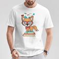 Cute Fox Smart Nerdy 1st Day School Teachers Students Books T-Shirt Unique Gifts