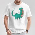 Dinosaur Carrying Book Reading Bookworm Librarian T-Shirt Unique Gifts